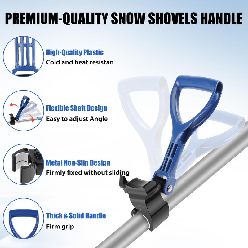UQM Adjustable Snow Shovel Handle, Back Saver Attachment for Snow Removal, Ergonomic Weed Eater Handle Extension Universal Fit for Shovels Rakes Weed Eater String Trimmers Snow Shovels Gardening Tools - Image 3